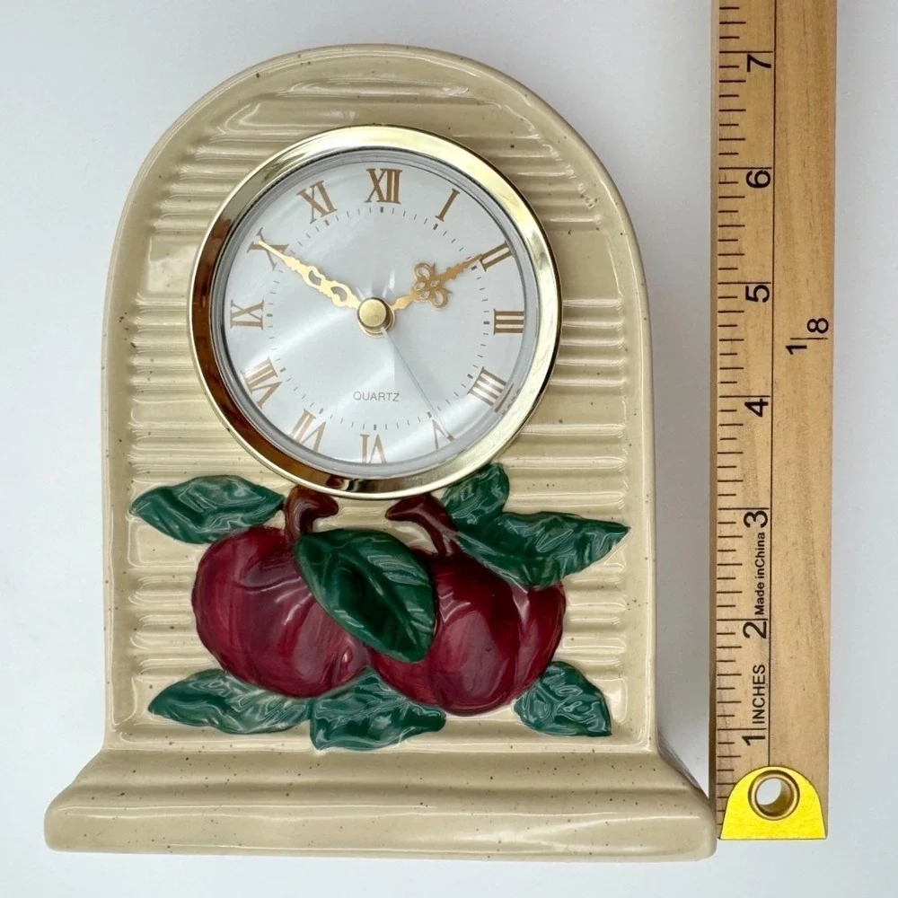 Vintage Apple Kitchen Clock Quartz Mantel Desk Clock Country Farmhouse Decor‎ 7